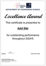 Oxford's Engineering Science Department Excellence Award 2025
